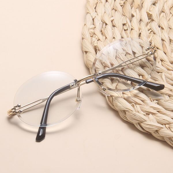 

Rimless Oval Frame Sunglasses