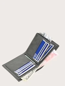 Monedero de hombres con letra - Gris - Ver 4