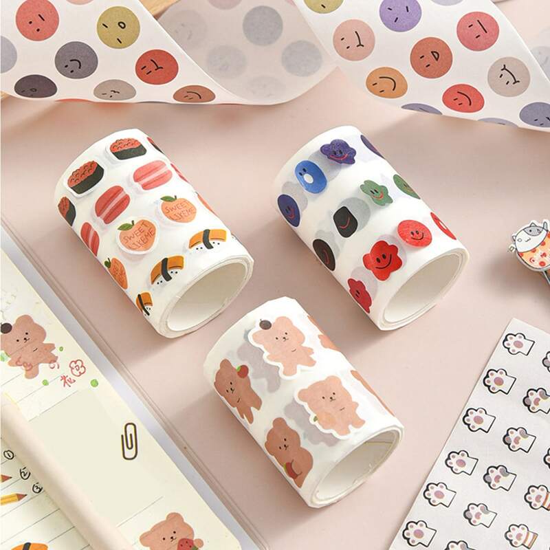 

1roll Cartoon Graphic Random Tape Sticker, Multicolor