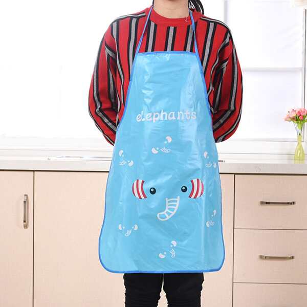

Cartoon Elephant Print Apron, Blue