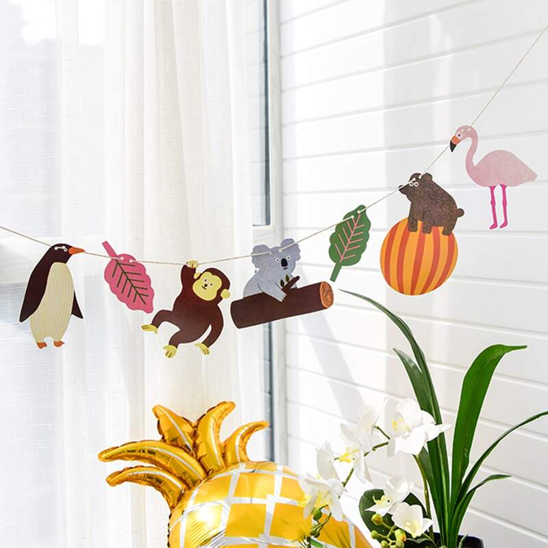 

1pc Animal Shaped Pull Flag, Multicolor
