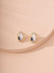 Hollow Out Colorful Stud Earrings - Multicolor - View 1