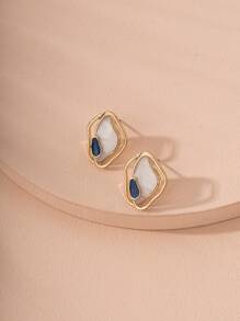 Hollow Out Colorful Stud Earrings - Multicolor - View 3