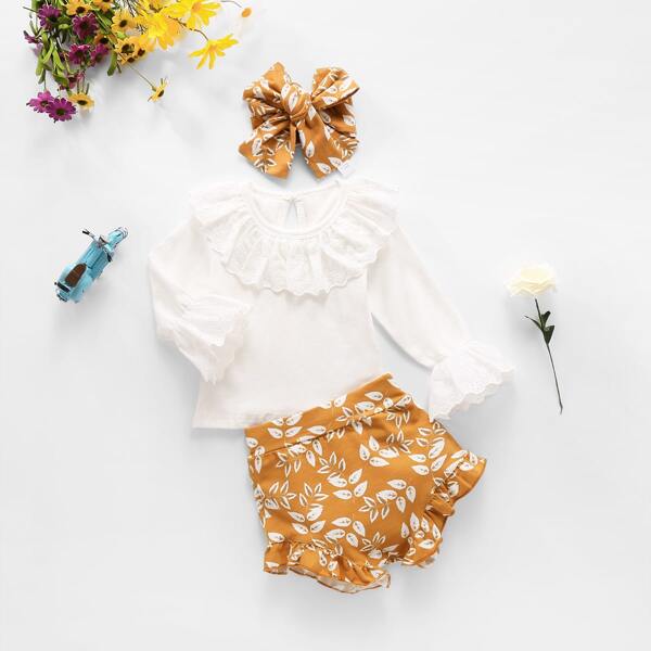 

Baby Girl Schiffy Panel Tee & Plants Shorts & Headband, Multicolor