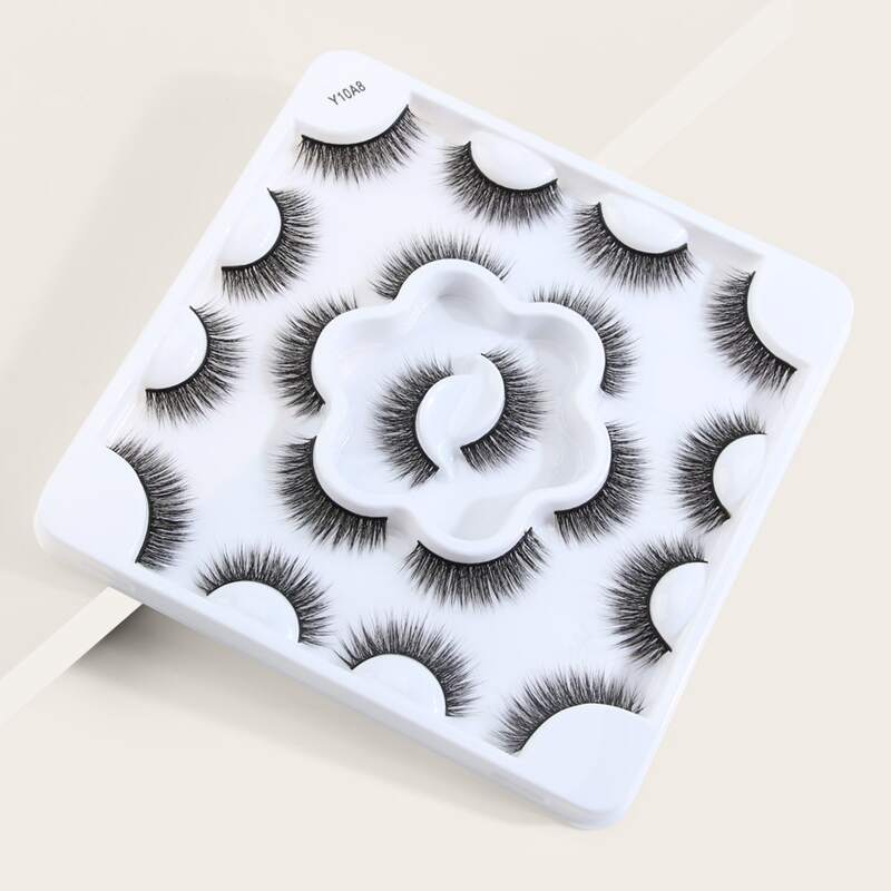 

10pairs 5D Natural Thick Fake Eyelashes, Black