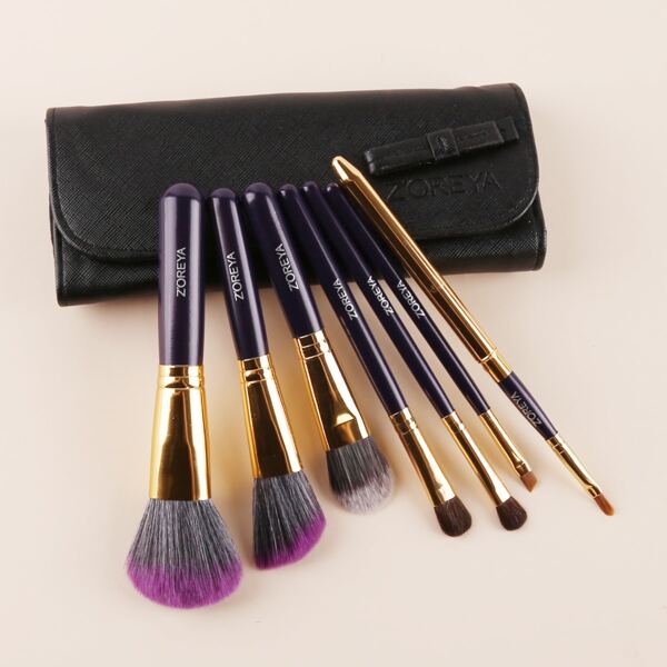 

7pcs Makeup Brush & 1pc Brush Case, Black