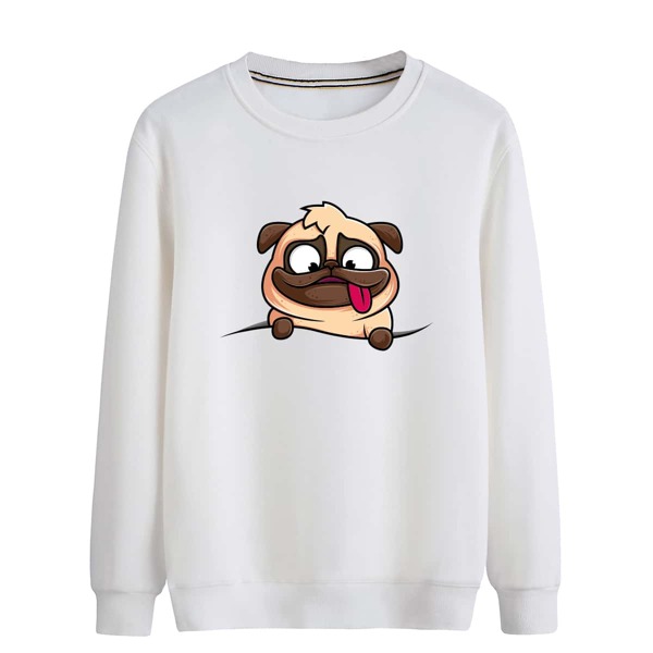 

Men Cartoon Graphic Crew Neck Sweatshirt, White