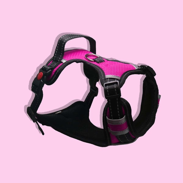 

1pc Two Tone Dog Harness, Pink