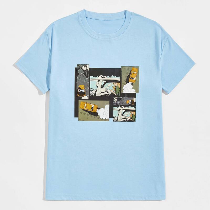 

Guys Comics Graphic Tee, Baby blue