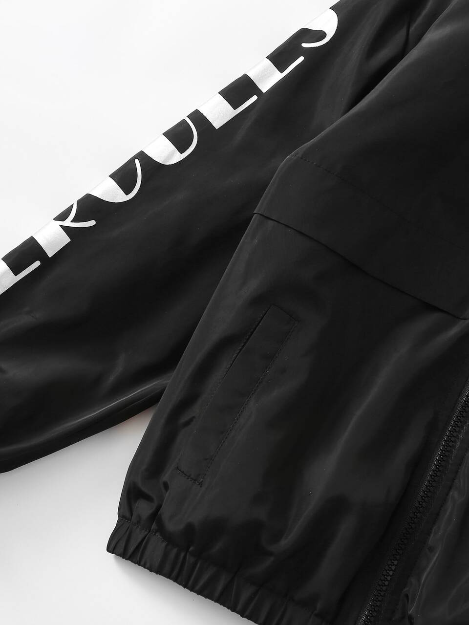 Boys Letter Graphic Patched Detail Wind Jacket
