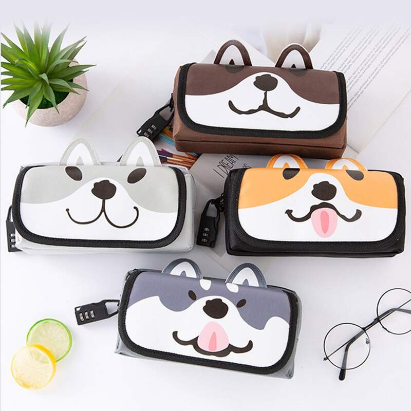 

1pc Cartoon Dog Print Random Pencil Case, Multicolor