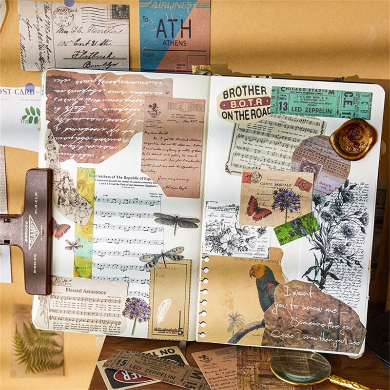 

45sheets Vintage Pattern Random Material Paper, Multicolor