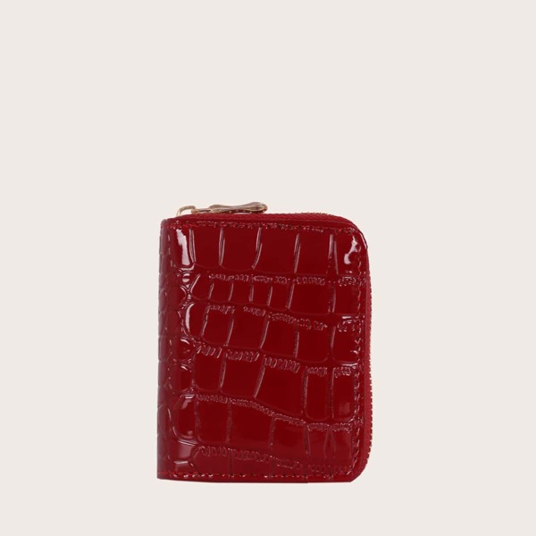 

Croc Embossed Purse, Burgundy