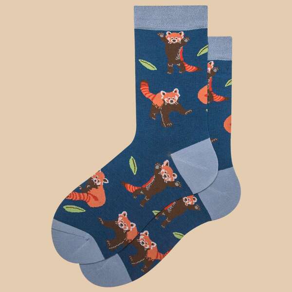 

Cartoon Graphic Socks, Blue