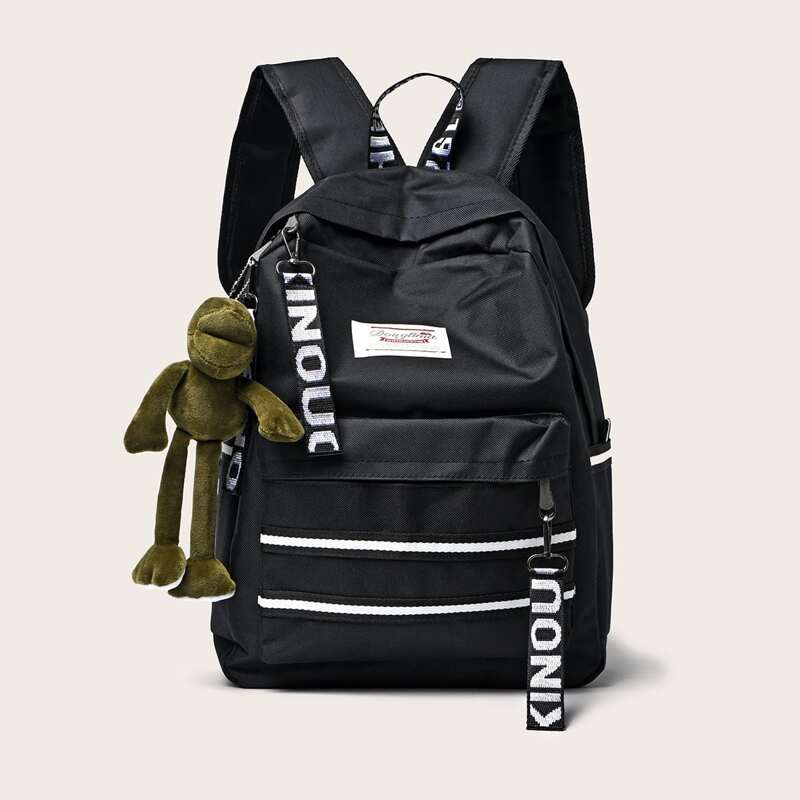 

Letter Tape Backpack & Bag Charm, Black