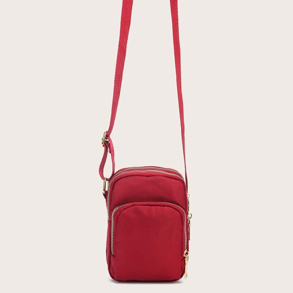 

Pocket Front Crossbody Bag, Red
