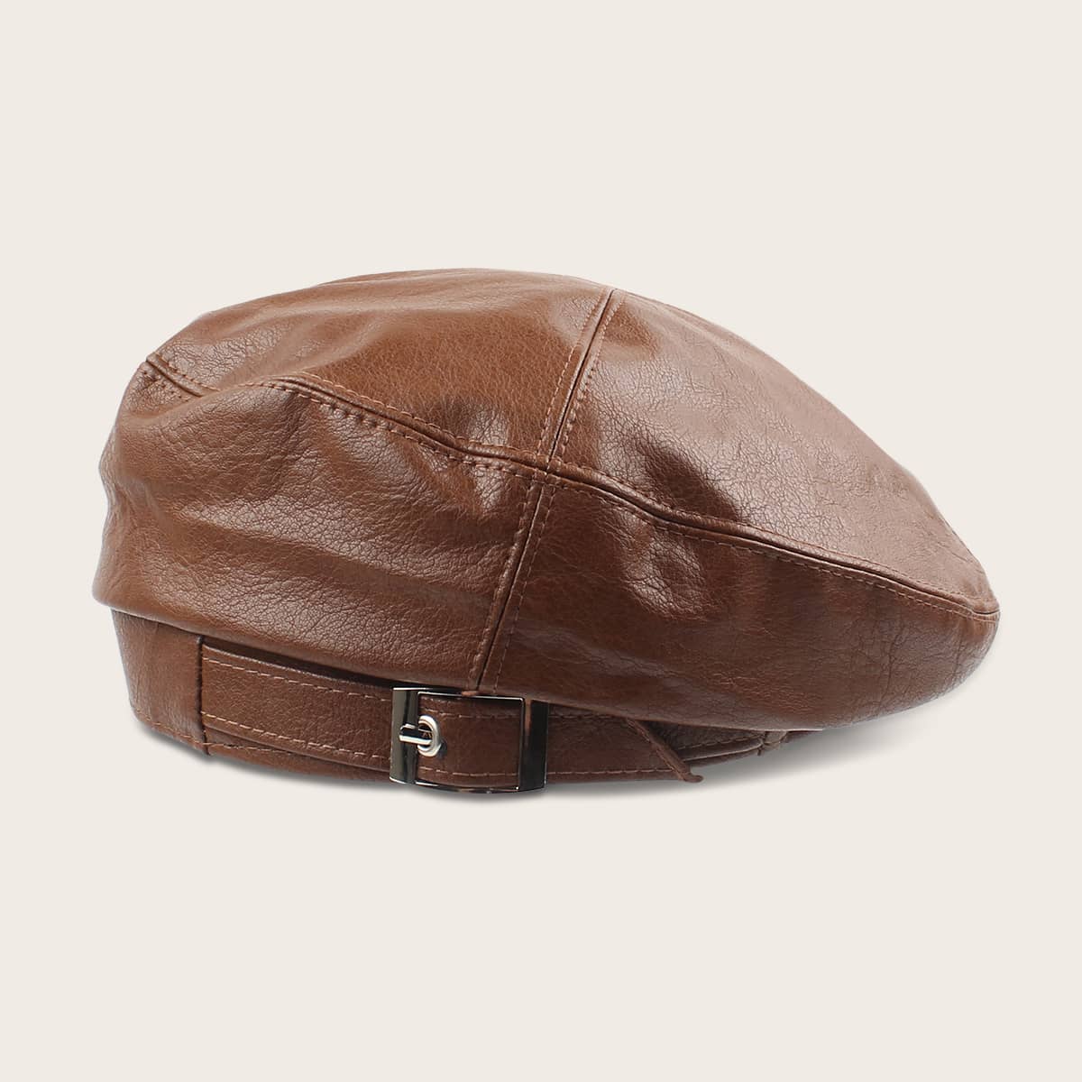 

Metal Buckle Beret, Coffee brown