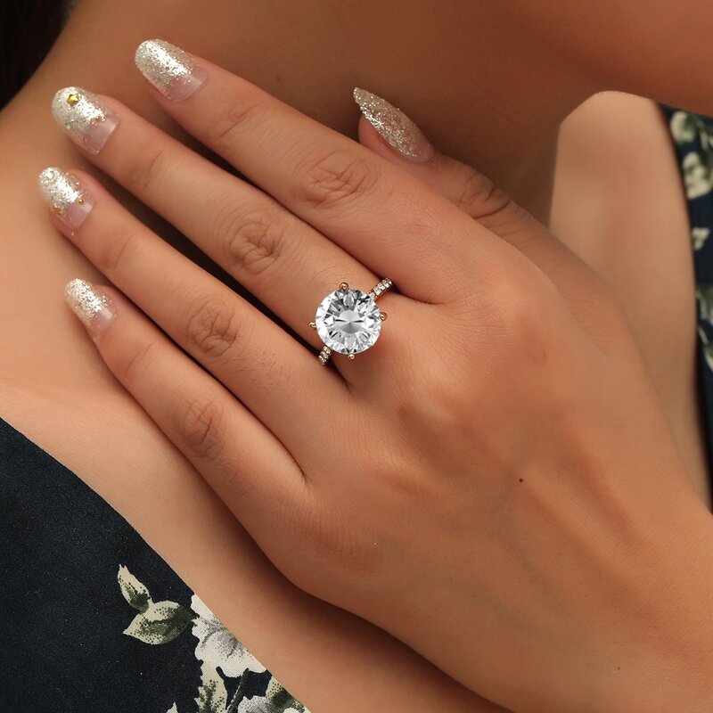 

Rhinestone Decor Ring, White