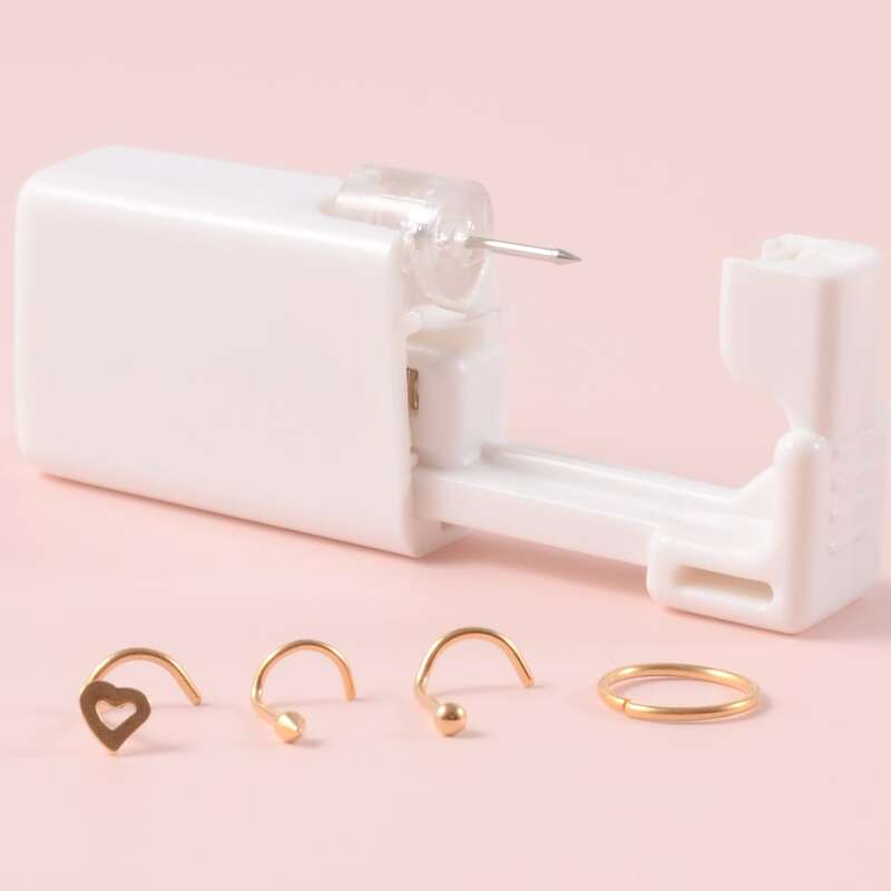 

5pcs Heart Decor Nose Ring Accessory Set, Multicolor