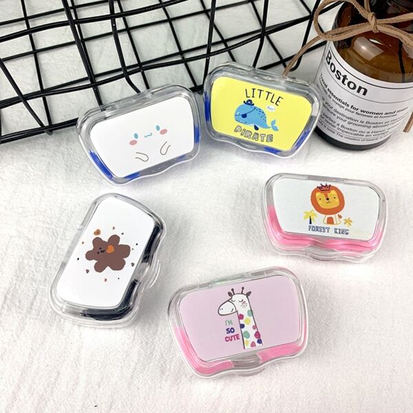 

1pc Cartoon Random Contact Lens Case, Multicolor