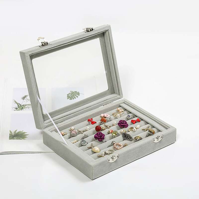 

1pc Random Color Jewelry Box, Grey