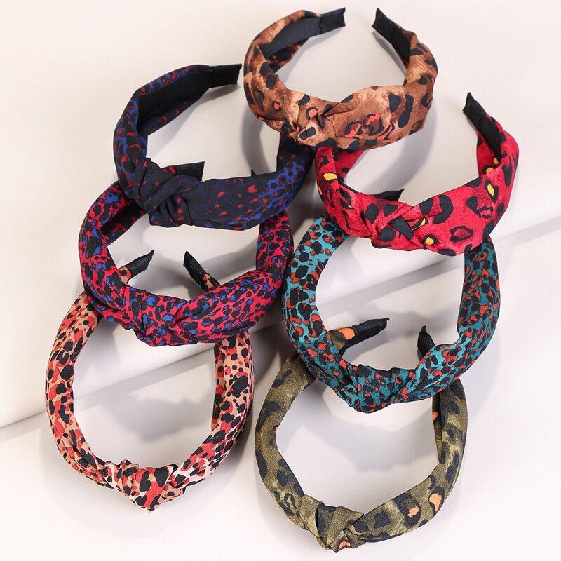 

7pcs Leopard Pattern Hair Hoop, Multicolor