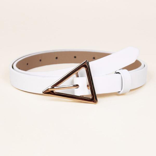 

Kids Triangle Buckle Belt, White