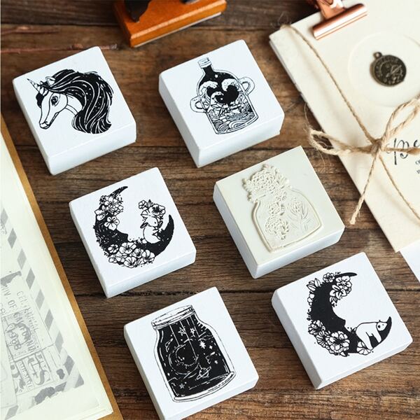 

1pc Mixed Pattern Random Stamp, White