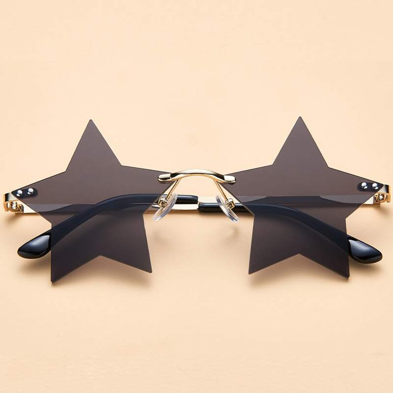 

Star Shaped Rimless Sunglasses, Black