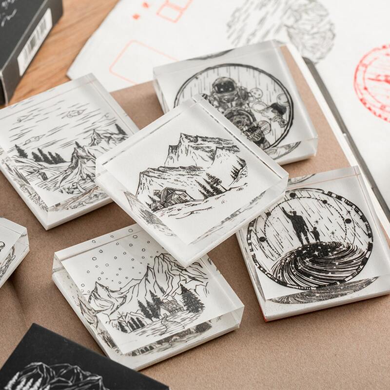 

1pc Mixed Pattern Random Stamp, Clear