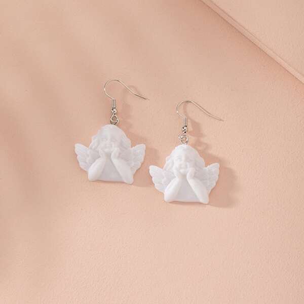 

Angel Drop Earrings, White