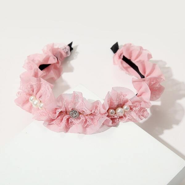 

Rhinestone & Pearl Decor Hair Hoop, Pink