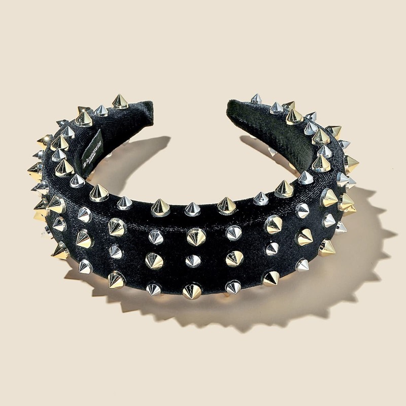 

Rivet Decor Hair Hoop, Black