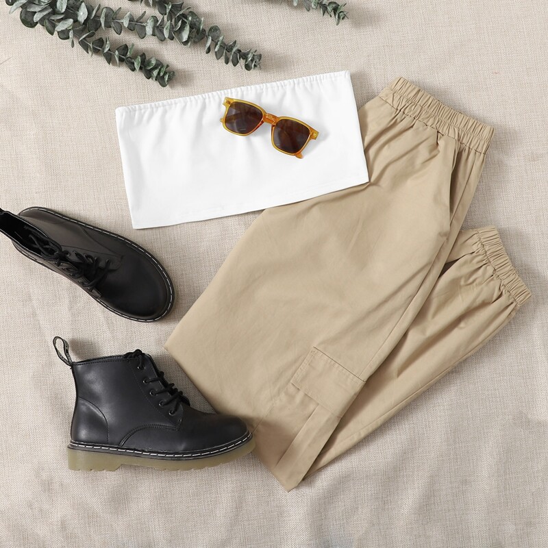 

Crop Tube & Cargo Pants, Multicolor