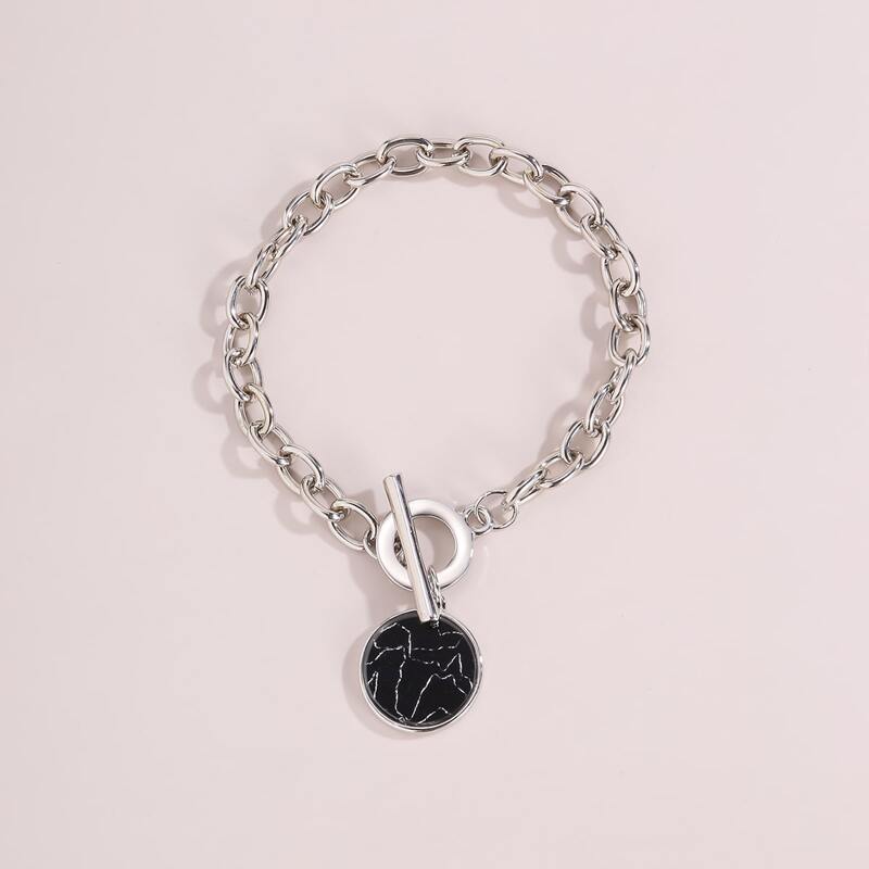 

Coin Chain Bracelet, Silver