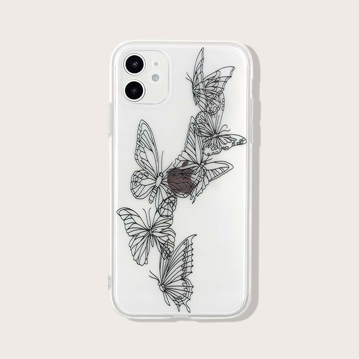 

Butterfly Print Clear iPhone Case