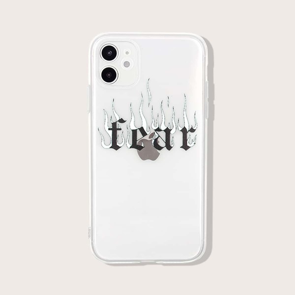 

Чехол для iPhone с огненным узором, Прозрачный