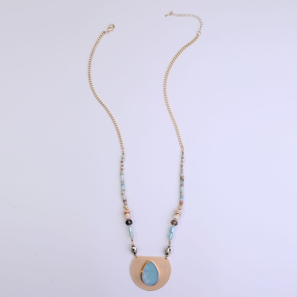 

Stone Decor Necklace, Green