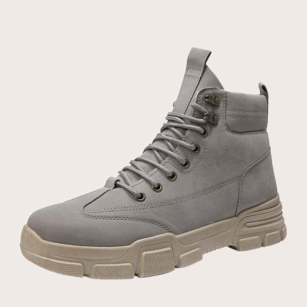 

Guys Lace-up Front Combat Boots, Grey