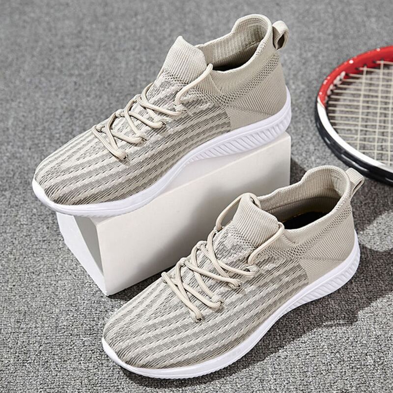

Guys Lace Up Decor Striped Graphic Sneakers, Khaki