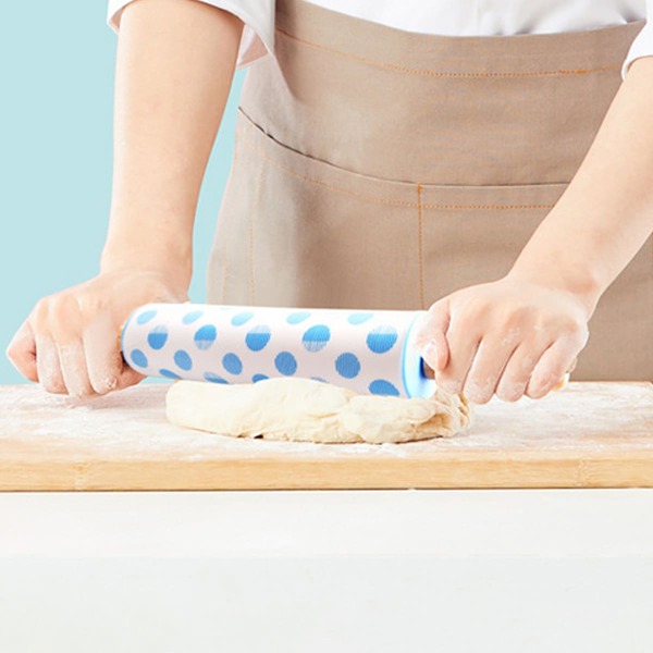 

1pc Polka Dot Pattern Rolling Pin, Blue