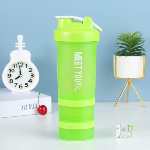 

1pc 3 Layer Sporty Water Bottle, Green