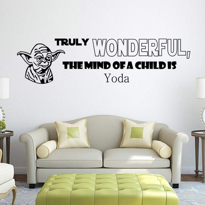 

Figure & Slogan Print Wall Sticker, Black