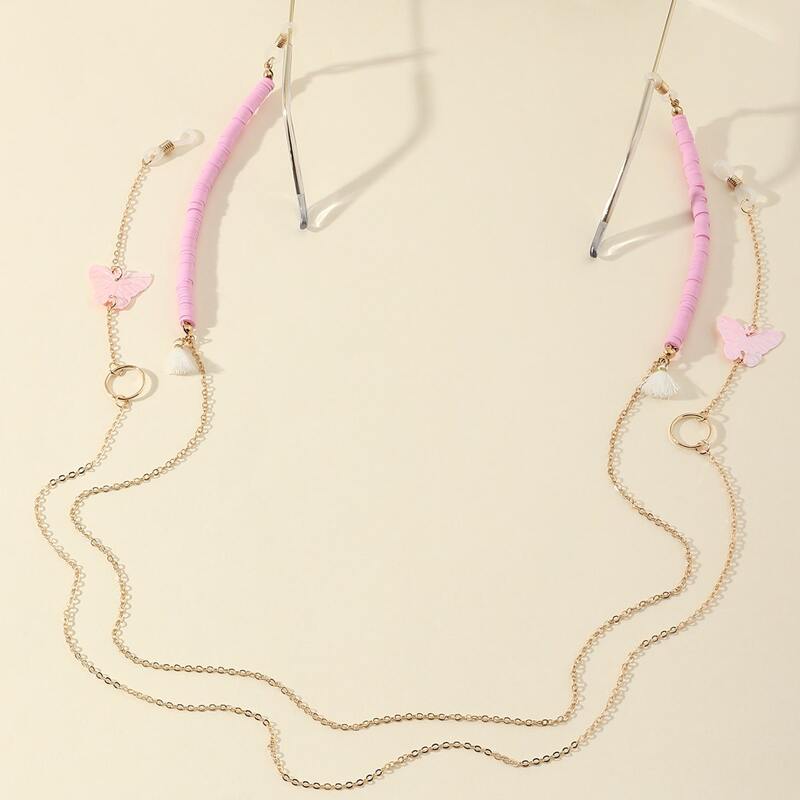 

2pcs Butterfly Glasses Chain, Multicolor