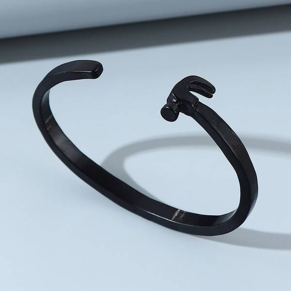 

Men Hammer Design Cuff Bracelet, Black