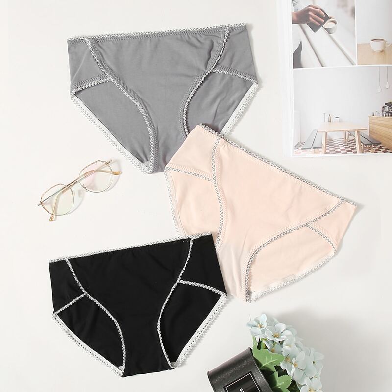 

3pack Lace Trim Panty Set, Multicolor