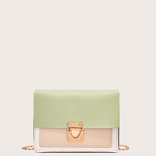 

Color Block Crossbody Bag, Green