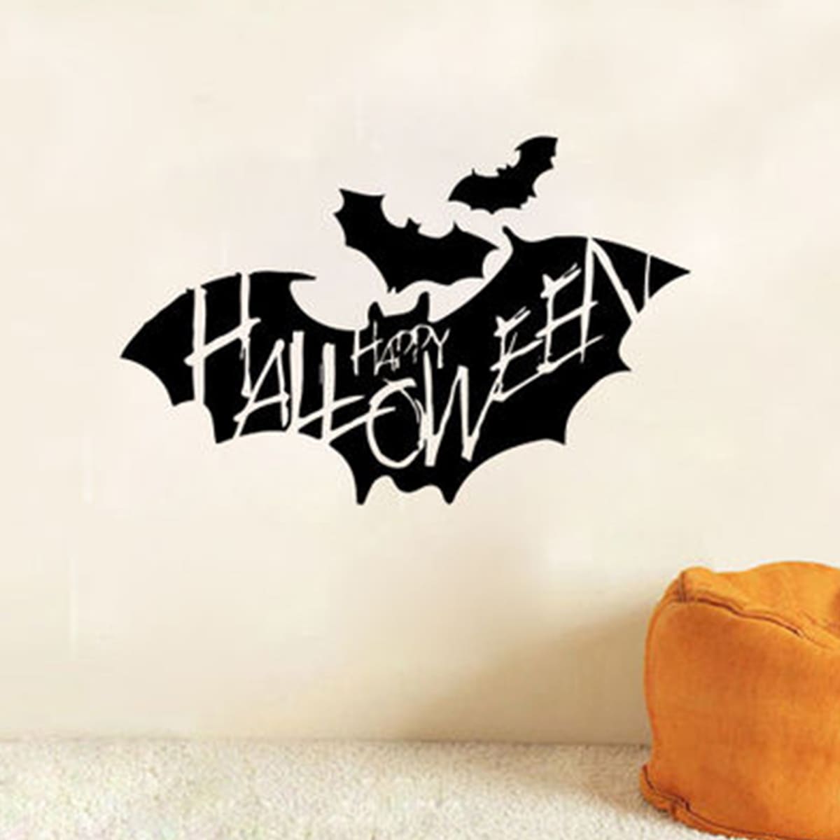 

Halloween Bat Print Wall Sticker, Black