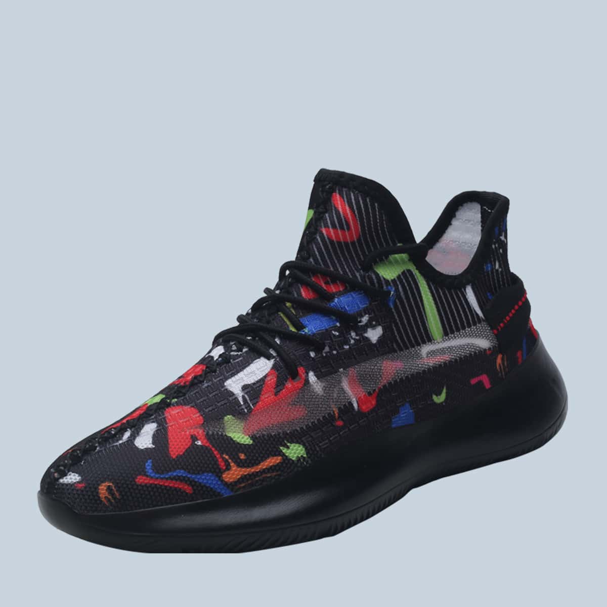 

Guys Lace Up Decor Colorblock Sneakers, Multicolor