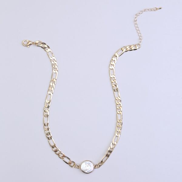 

Round Decor Chain Necklace, Beige